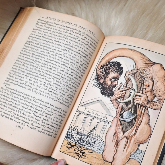 ~{Vintage}~ Essays of Michel De Montaigne oddity illustrated book. - Picture 7 of 8